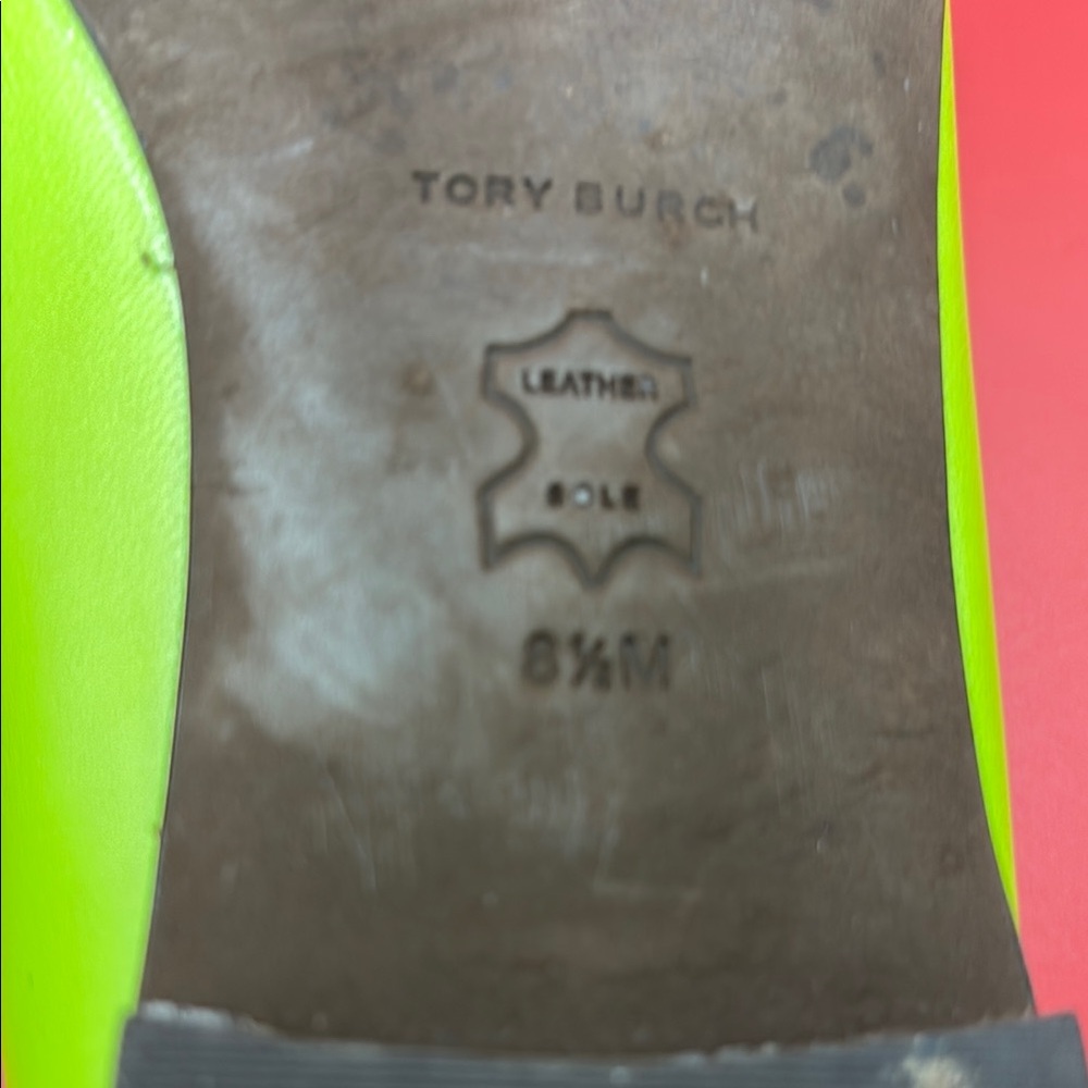 Tory Burch Lime Green Flats with Metallic Detail (SZ 8 1/2 M) - Picture 5 of 5